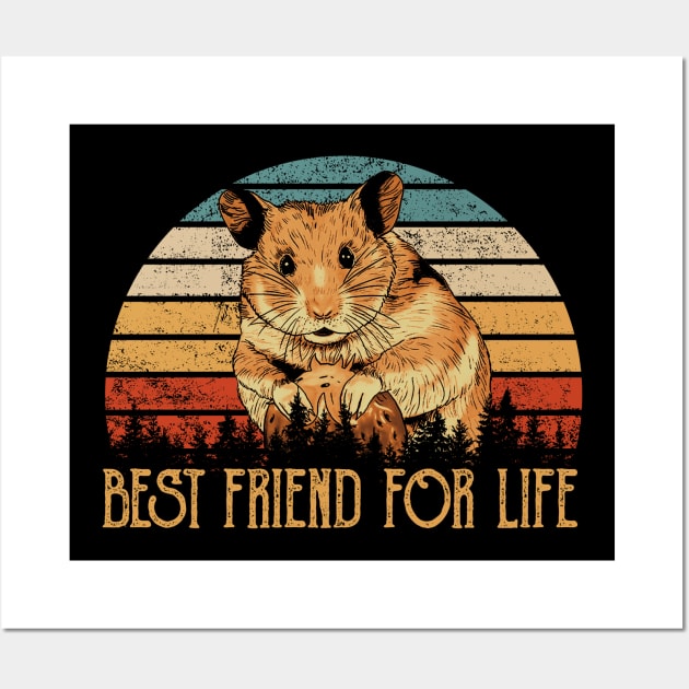 Best Friend For Life Hamster Chic, Stylish Tee for Pet Lovers Wall Art by Mushroom Time